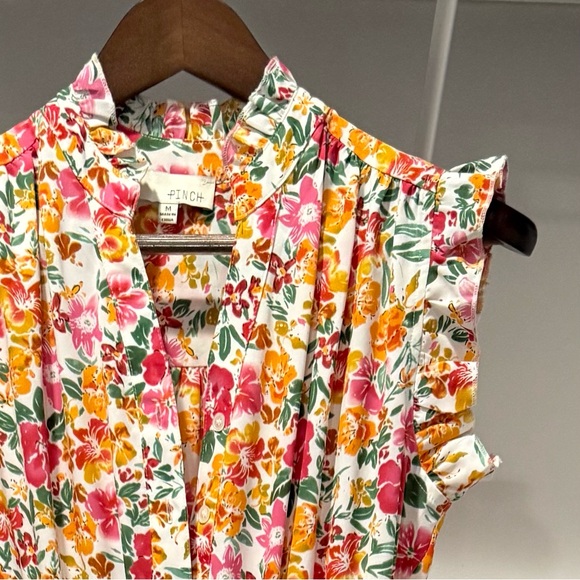 Pinch White Floral Ruffle Maxi Dress Size M | Garden | Cottagecore | Vacation - Picture 5 of 13